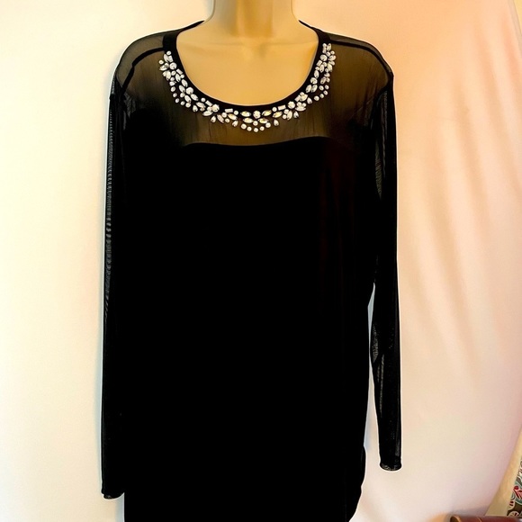 INC International Concepts Tops - BEAUTIFUL black, long sleeve top with embellishments
